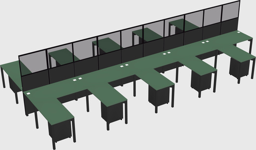 Shared l-shape cubicle
