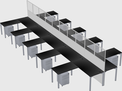 Shared l-shape cubicle