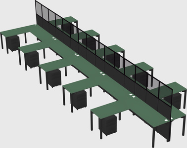 Shared l-shape cubicle