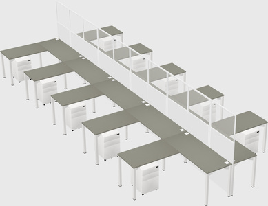 Shared l-shape cubicle