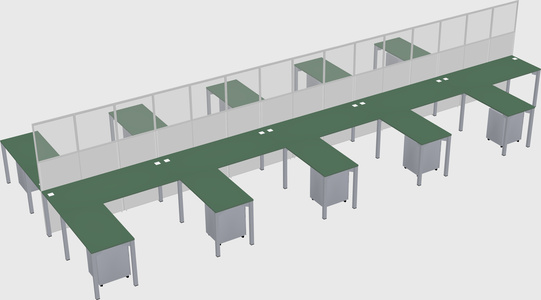 Shared l-shape cubicle