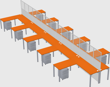 Shared l-shape cubicle