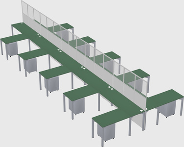 Shared l-shape cubicle