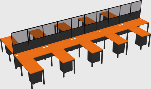 Shared l-shape cubicle