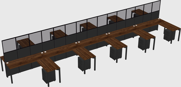Shared l-shape cubicle