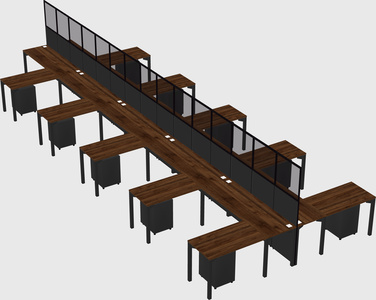 Shared l-shape cubicle
