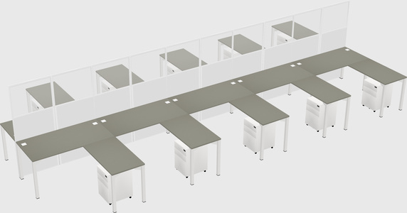 Shared l-shape cubicle