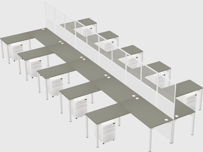 Shared l-shape cubicle