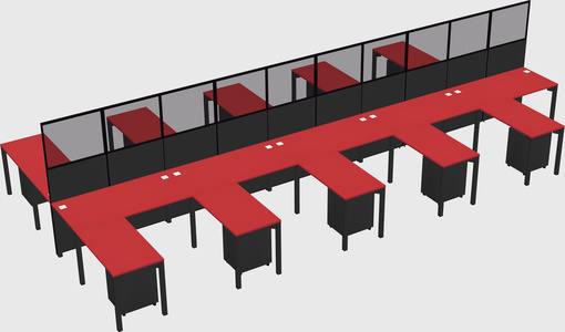 Shared l-shape cubicle