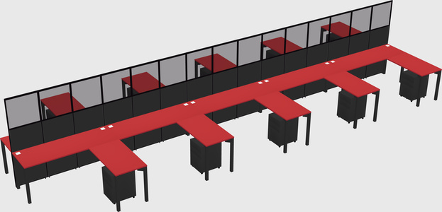Shared l-shape cubicle