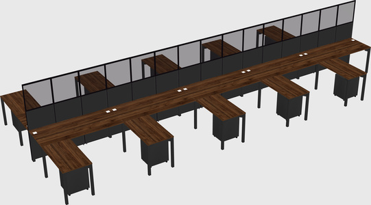Shared l-shape cubicle
