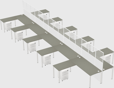 Shared l-shape cubicle