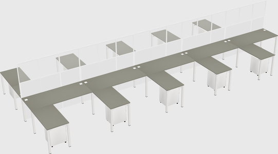 Shared l-shape cubicle