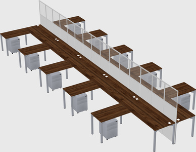 Shared l-shape cubicle