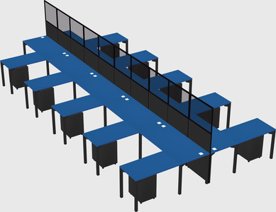 Shared l-shape cubicle