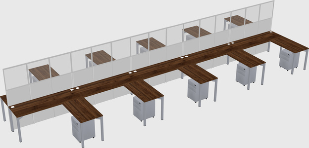 Shared l-shape cubicle