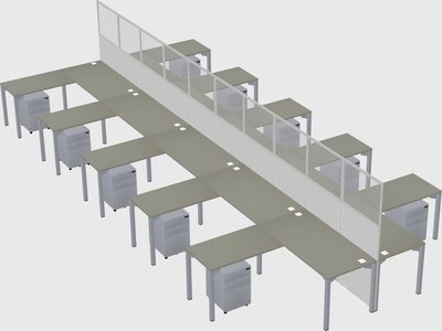 Shared l-shape cubicle