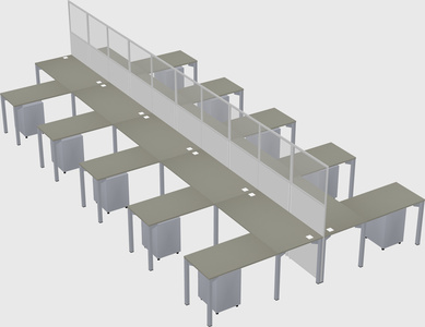 Shared l-shape cubicle