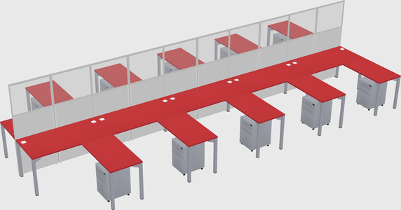 Shared l-shape cubicle