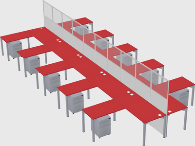 Shared l-shape cubicle