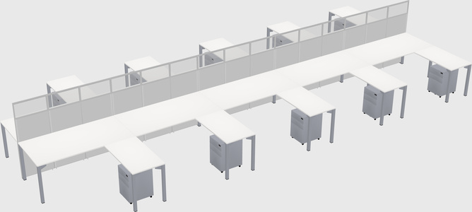 Shared l-shape cubicle