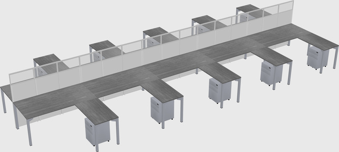 Shared l-shape cubicle