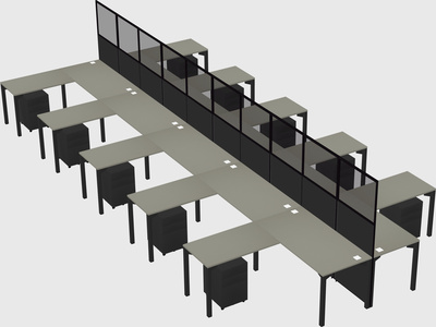 Shared l-shape cubicle