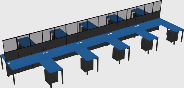 Shared l-shape cubicle