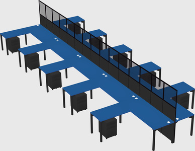Shared l-shape cubicle