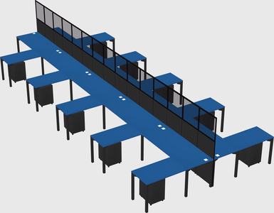 Shared l-shape cubicle