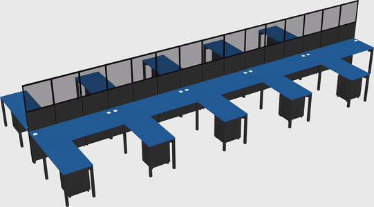 Shared l-shape cubicle