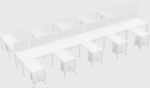 Shared l-shape cubicle