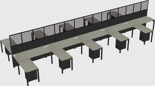 Shared l-shape cubicle