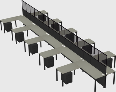 Shared l-shape cubicle