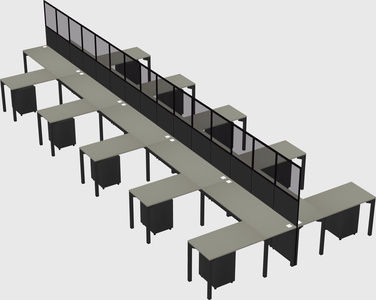 Shared l-shape cubicle