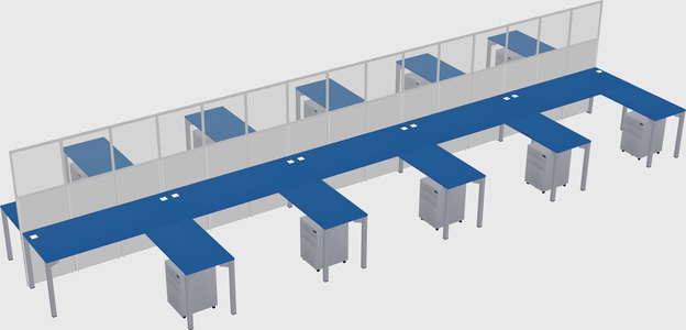 Shared l-shape cubicle