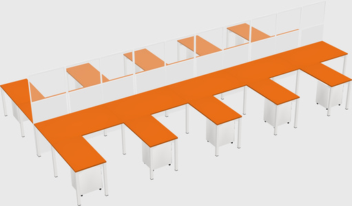 Shared l-shape cubicle