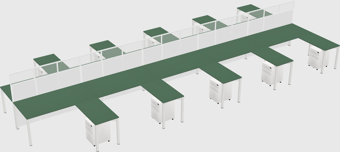 Shared l-shape cubicle