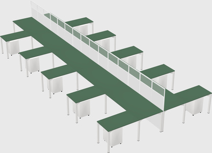 Shared l-shape cubicle