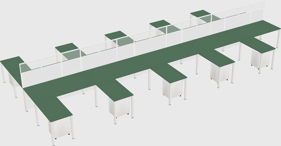 Shared l-shape cubicle