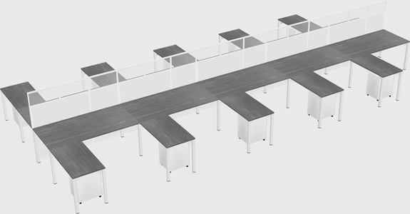 Shared l-shape cubicle