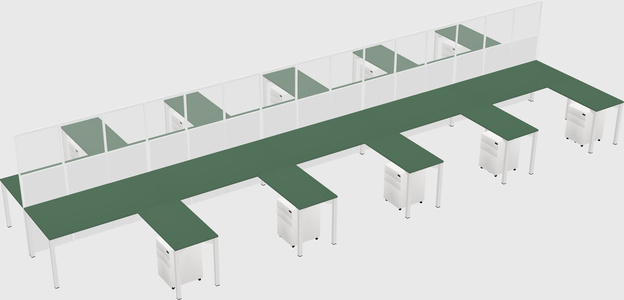 Shared l-shape cubicle
