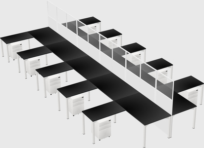 Shared l-shape cubicle