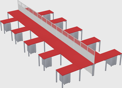 Shared l-shape cubicle
