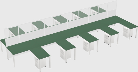 Shared l-shape cubicle