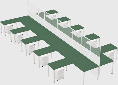 Shared l-shape cubicle