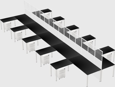 Shared l-shape cubicle