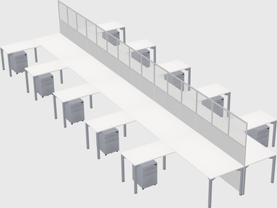 Shared l-shape cubicle