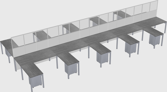 Shared l-shape cubicle