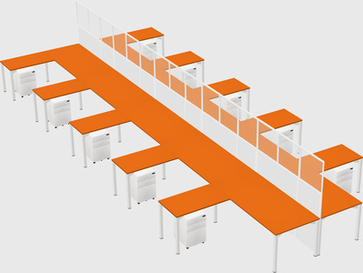 Shared l-shape cubicle